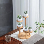 Round Tabletop Flower Stand Balcony Storage Shelf Display Rack Indoor Outdoor V528-FLOWER-STAND-5-888266