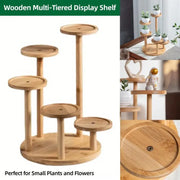 Round Tabletop Flower Stand Balcony Storage Shelf Display Rack Indoor Outdoor V528-FLOWER-STAND-5-888266