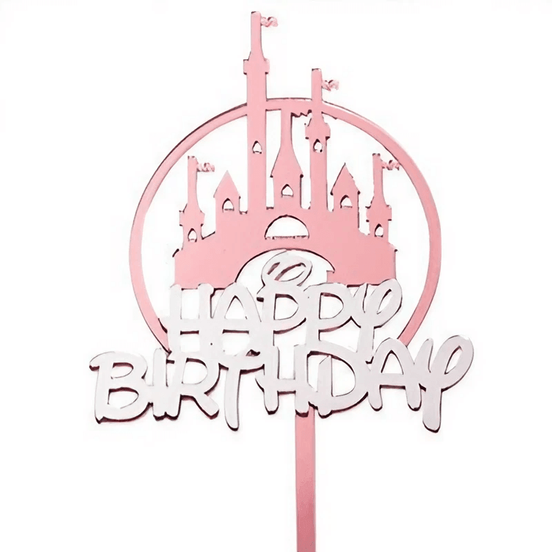 Happy Birthday Anniversary Wedding Cake Flowers Topper Acrylic Party Decorations - NO.01 V528-FLOWER-TOPPERNO1