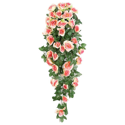 2PCS Artificial Rose Flower Garland Hanging Vine Home Wall Decor Fake Rattan - Purple V528-FLOWER-VINE-2PCS-PURPLE-483851