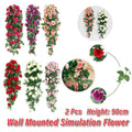 2PCS Artificial Rose Flower Garland Hanging Vine Home Wall Decor Fake Rattan - Rose Red V528-FLOWER-VINE-2PCS-ROSE-RED-769050