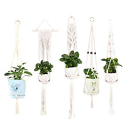 Macrame Plant Flower Pot Holder Hanger Hanging Planter Basket Hemp Rope Braided - #05 V528-FLOWERHOLDER-STYLE5-377497
