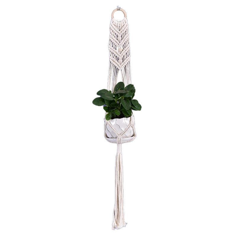 Macrame Plant Flower Pot Holder Hanger Hanging Planter Basket Hemp Rope Braided - #05 V528-FLOWERHOLDER-STYLE5-377497