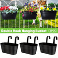 3pcs Double Hooks Hanging Planter Basket for Balcony Fence Outdoor Garden Pots V528-FLOWERPOT-3PCS-269910