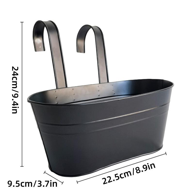 3pcs Double Hooks Hanging Planter Basket for Balcony Fence Outdoor Garden Pots V528-FLOWERPOT-3PCS-269910