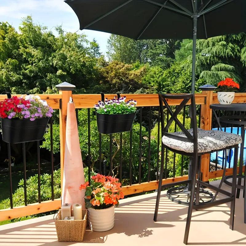 3pcs Double Hooks Hanging Planter Basket for Balcony Fence Outdoor Garden Pots V528-FLOWERPOT-3PCS-269910