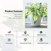 6PCS Simple Plastic Round Plant Pots Vertical Stripes Flower Pot Green Gardening - Green V528-FLOWERPOT-6PCS-GREEN-305896