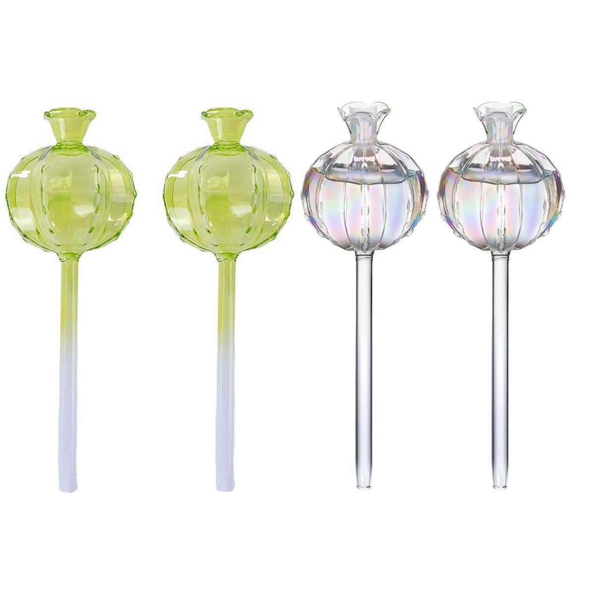 2PCS Automatic Glass Watering Cactus Plant Flower Self Drip Irrigation Tool - Transparent V528-FLOWERWATERERTRANSPARENT2PCS-945285