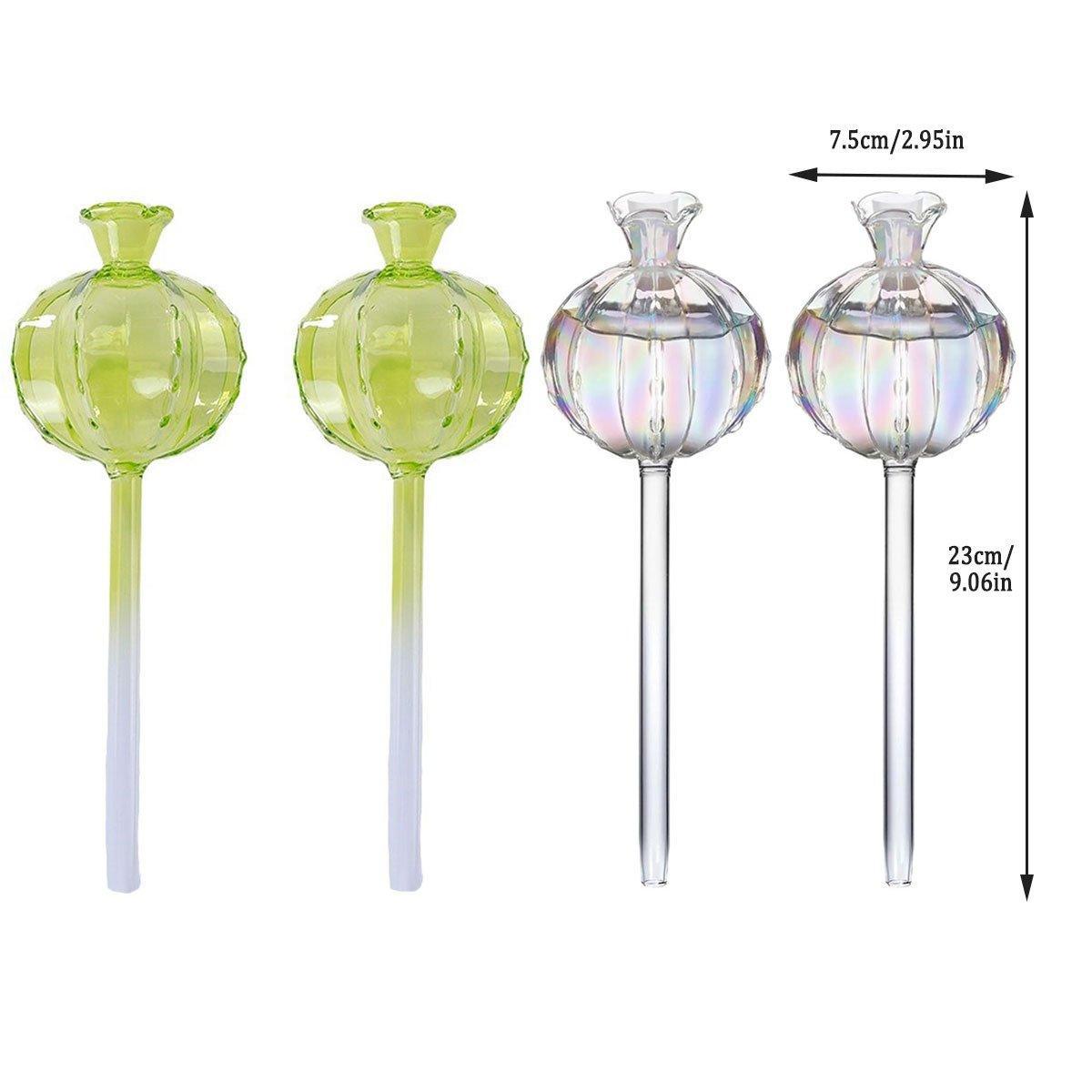 2PCS Automatic Glass Watering Cactus Plant Flower Self Drip Irrigation Tool - Transparent V528-FLOWERWATERERTRANSPARENT2PCS-945285