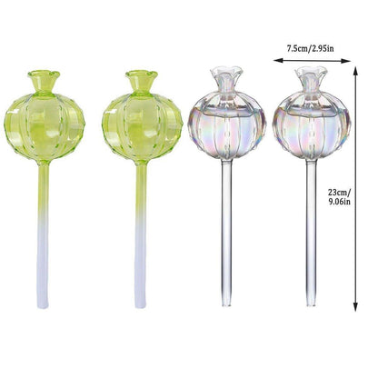 2PCS Automatic Glass Watering Cactus Plant Flower Self Drip Irrigation Tool - Transparent V528-FLOWERWATERERTRANSPARENT2PCS-945285