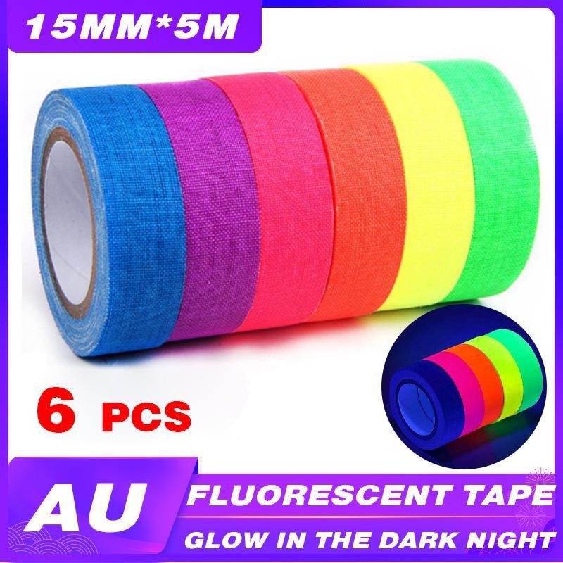 6X Luminous Fluorescent Tape Glow In The Dark Night Self-Adhesive Sticker Strip V528-FLUORESCENTTAPE-6PCS-847016