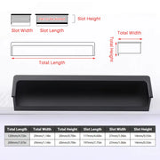 Hidden Recessed Cabinet Handle 120mm 200mm Slotted Drawer Door Pull Furniture - Black-120mm V528-FLUSH-HANDLE-BLACK-120-930426
