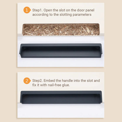 Hidden Recessed Cabinet Handle 120mm 200mm Slotted Drawer Door Pull Furniture - Grey-120mm V528-FLUSH-HANDLE-GREY-120-581292