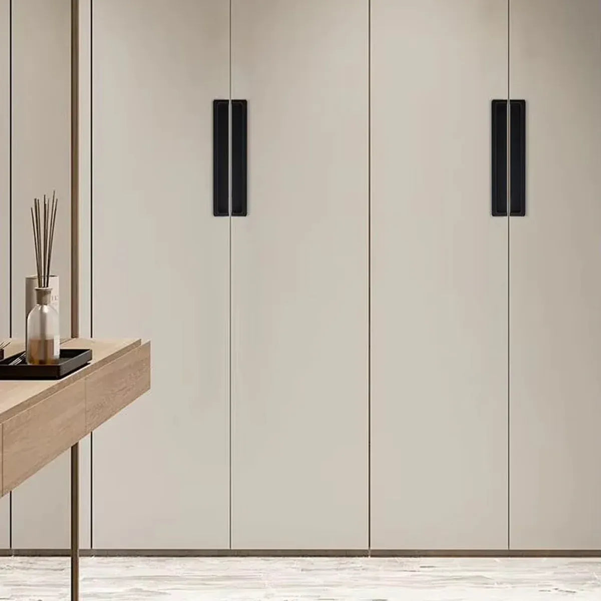 Hidden Recessed Cabinet Handle 120mm 200mm Slotted Drawer Door Pull Furniture - Grey-120mm V528-FLUSH-HANDLE-GREY-120-581292