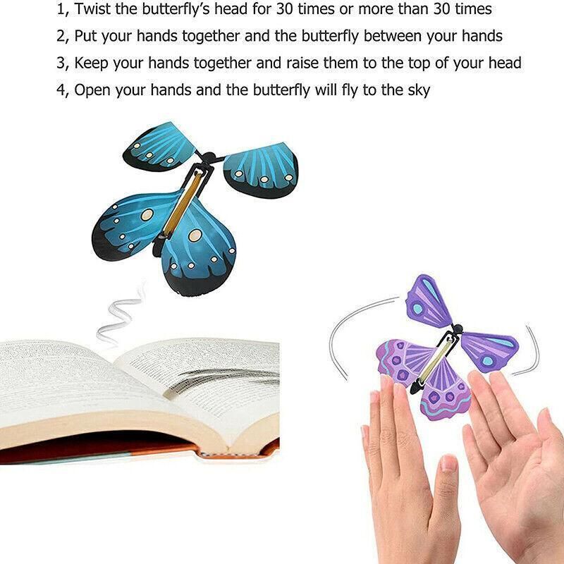 Up To 100X Magic Flying Butterfly Toy Anniversary Greeting Card Birthday Wedding - 10PCS V528-FLYINGBUTTERFLY-10PCS-773015