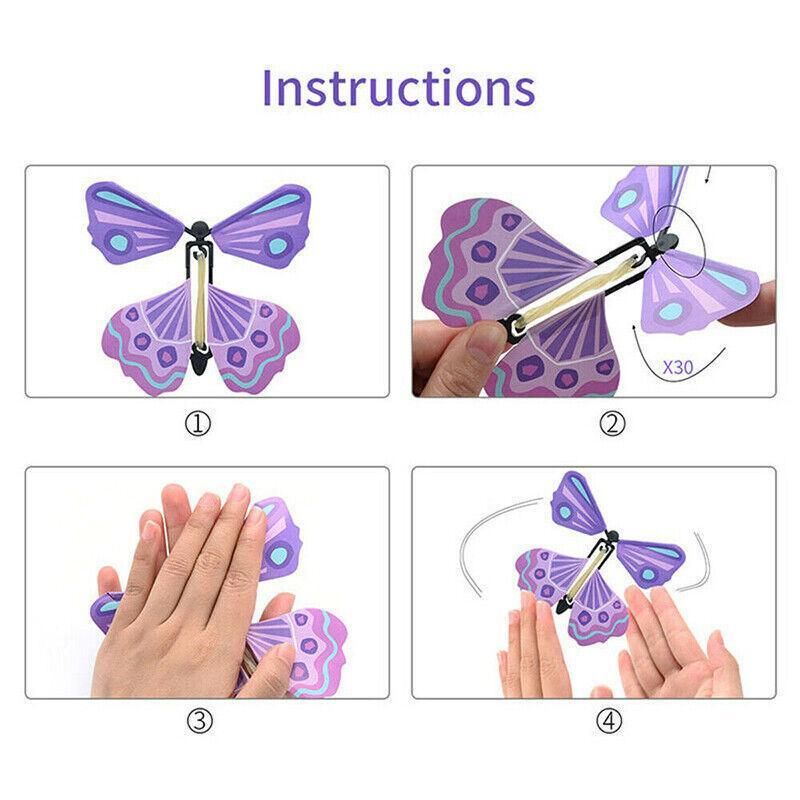 Up To 100X Magic Flying Butterfly Toy Anniversary Greeting Card Birthday Wedding - 10PCS V528-FLYINGBUTTERFLY-10PCS-773015