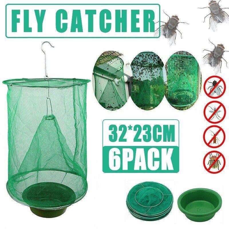 6PCS Reusable Hanging Fly Trap Net Cage Insect Catcher for Garden Farm Outdoor Use V528-FLYTRAPINSECT-6PCS-720049