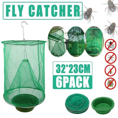 6PCS Reusable Hanging Fly Trap Net Cage Insect Catcher for Garden Farm Outdoor Use V528-FLYTRAPINSECT-6PCS-720049