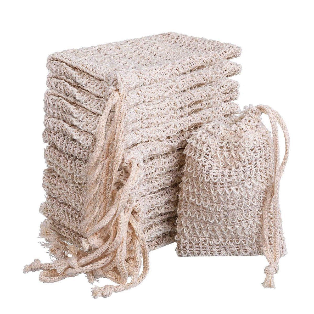 50PCS Soap Exfoliating Bags Cotton Linen Foaming Soap Saver Bag Pouch Drawstring V528-FOAM-NET-9-14CM-50PCS-465610