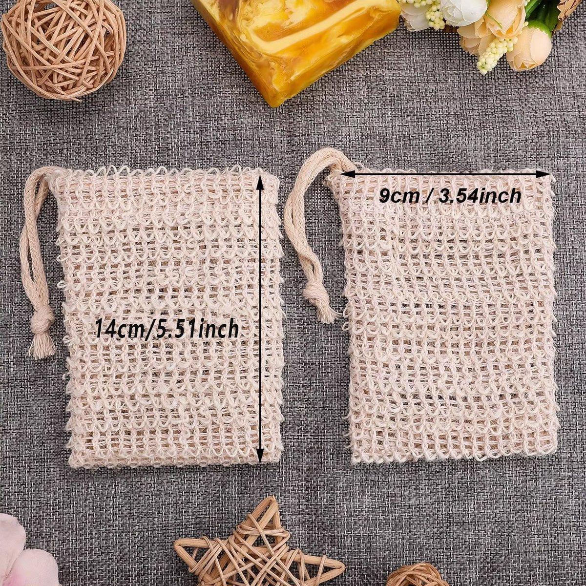 50PCS Soap Exfoliating Bags Cotton Linen Foaming Soap Saver Bag Pouch Drawstring V528-FOAM-NET-9-14CM-50PCS-465610