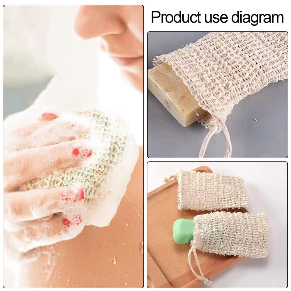 50PCS Soap Exfoliating Bags Cotton Linen Foaming Soap Saver Bag Pouch Drawstring V528-FOAM-NET-9-14CM-50PCS-465610