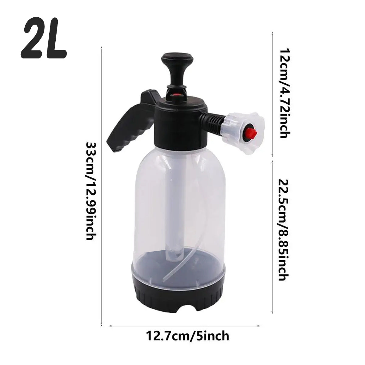 2L Car Wash Foam Sprayer Hand Held Pump Wash Spray Bottle Snow Foam Detailing - White V528-FOAM-WATERING-CAN-WHITE-978775