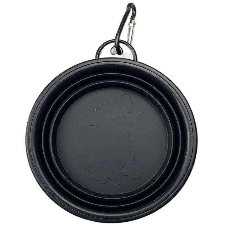 Collapsible Silicone Pet Bowl for Cat Dog Portable Food and Water Feeder - Black V528-FOLDABLEPETBOWL-BLACK-720852