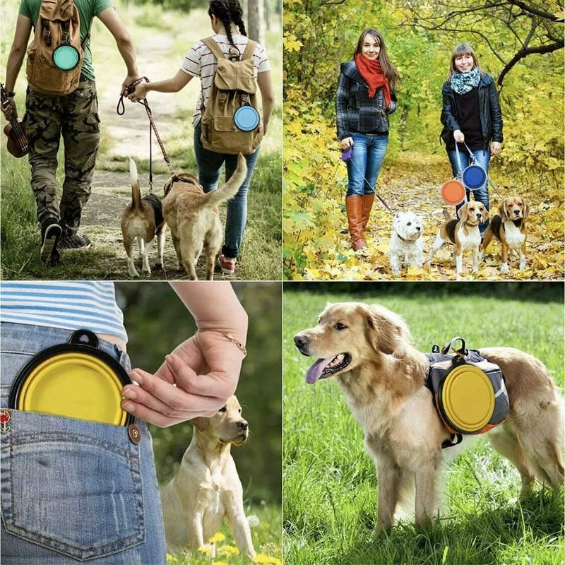Collapsible Silicone Pet Bowl for Cat Dog Portable Food and Water Feeder - Black V528-FOLDABLEPETBOWL-BLACK-720852