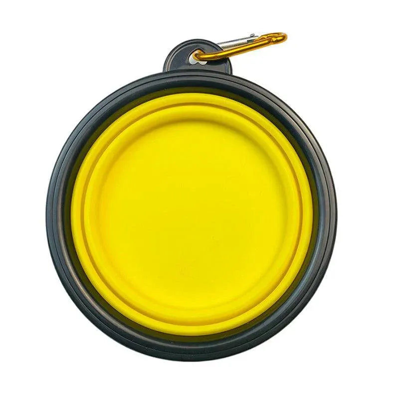 Collapsible Silicone Pet Bowl for Cat Dog Portable Food and Water Feeder - Yellow V528-FOLDABLEPETBOWL-YELLOW-711929