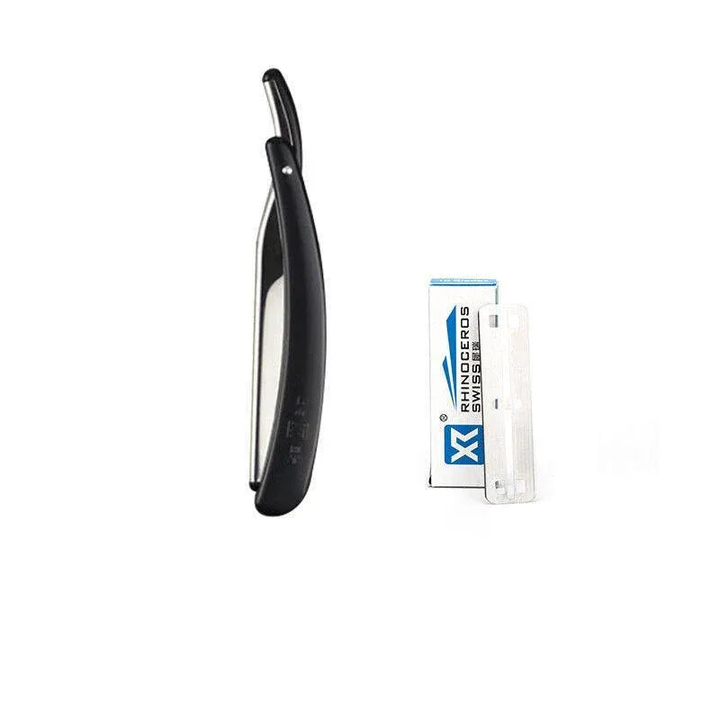 Old Shaver Razor Eyebrow Knife Folding Manual Shaver Holder Home Salon Tool Au - Black+10PCS Blades V528-FOLDABLERAZOR-BLACK-206547