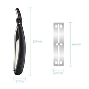 Old Shaver Razor Eyebrow Knife Folding Manual Shaver Holder Home Salon Tool Au - Black+10PCS Blades V528-FOLDABLERAZOR-BLACK-206547
