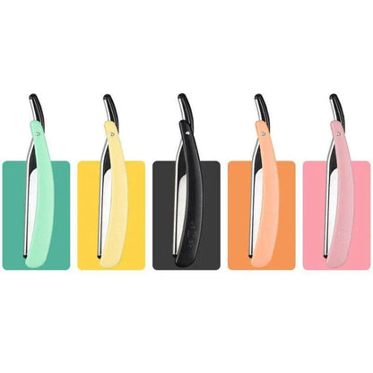 Old Shaver Razor Eyebrow Knife Folding Manual Shaver Holder Home Salon Tool Au - Pink+10PCS Blades V528-FOLDABLERAZOR-PINK-880015