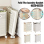 Folding Portable Laundry Basket Multifunctional Storage for Bathroom Household - M-Beige V528-FOLDING-BASKET-M-BEIGE-368480