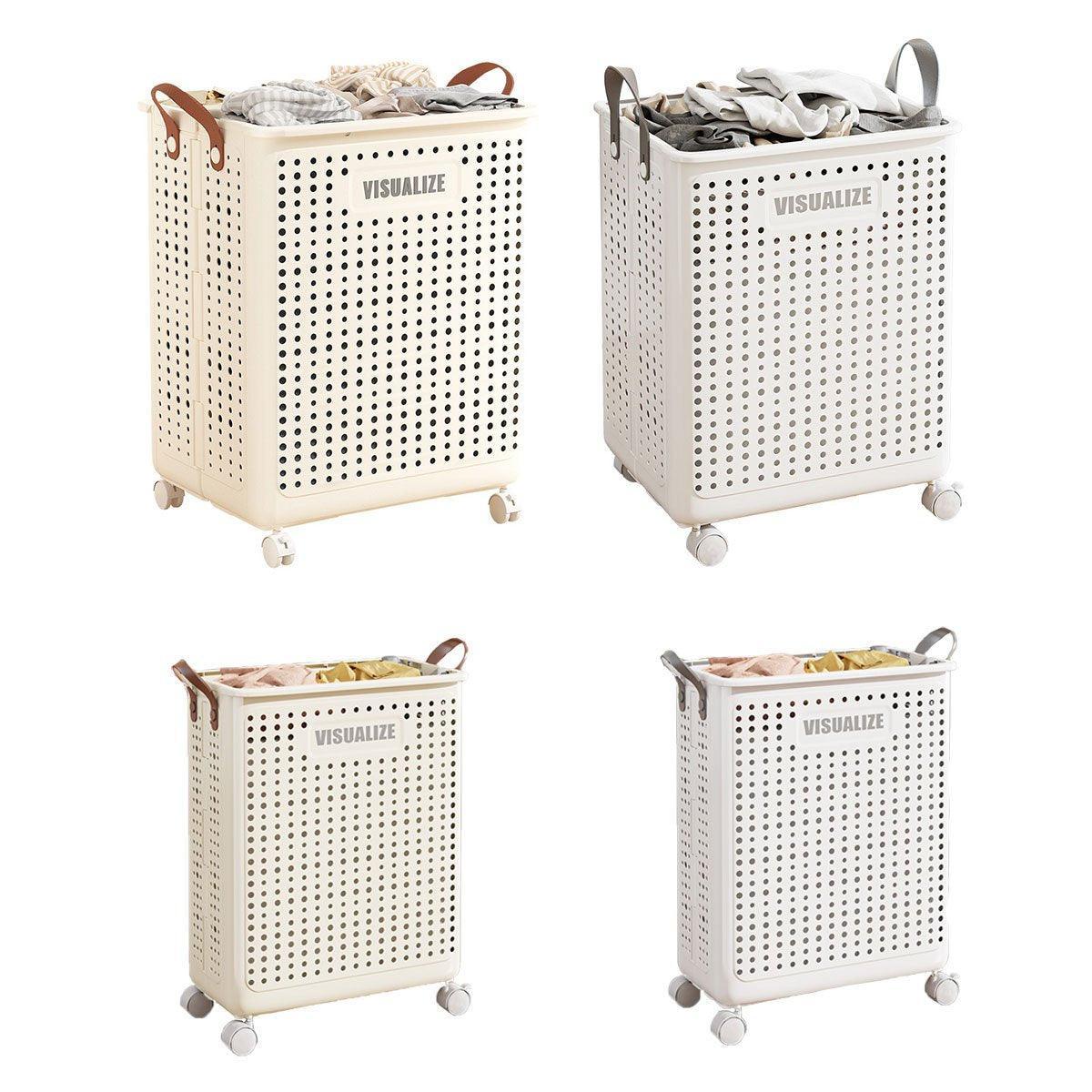 Folding Portable Laundry Basket Multifunctional Storage for Bathroom Household - M-Beige V528-FOLDING-BASKET-M-BEIGE-368480