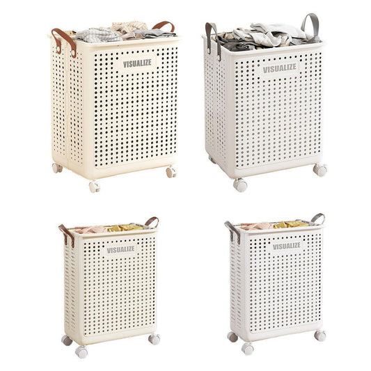 Folding Portable Laundry Basket Multifunctional Storage for Bathroom Household - M-Beige V528-FOLDING-BASKET-M-BEIGE-368480