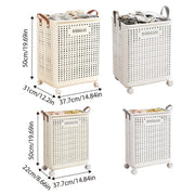 Folding Portable Laundry Basket Multifunctional Storage for Bathroom Household - M-Beige V528-FOLDING-BASKET-M-BEIGE-368480