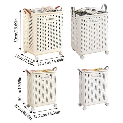 Folding Portable Laundry Basket Multifunctional Storage for Bathroom Household - M-Beige V528-FOLDING-BASKET-M-BEIGE-368480