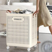 Folding Portable Laundry Basket Multifunctional Storage for Bathroom Household - M-Beige V528-FOLDING-BASKET-M-BEIGE-368480