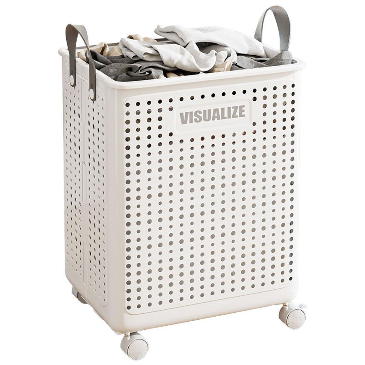 Folding Portable Laundry Basket Multifunctional Storage for Bathroom Household - M-Beige V528-FOLDING-BASKET-M-BEIGE-368480