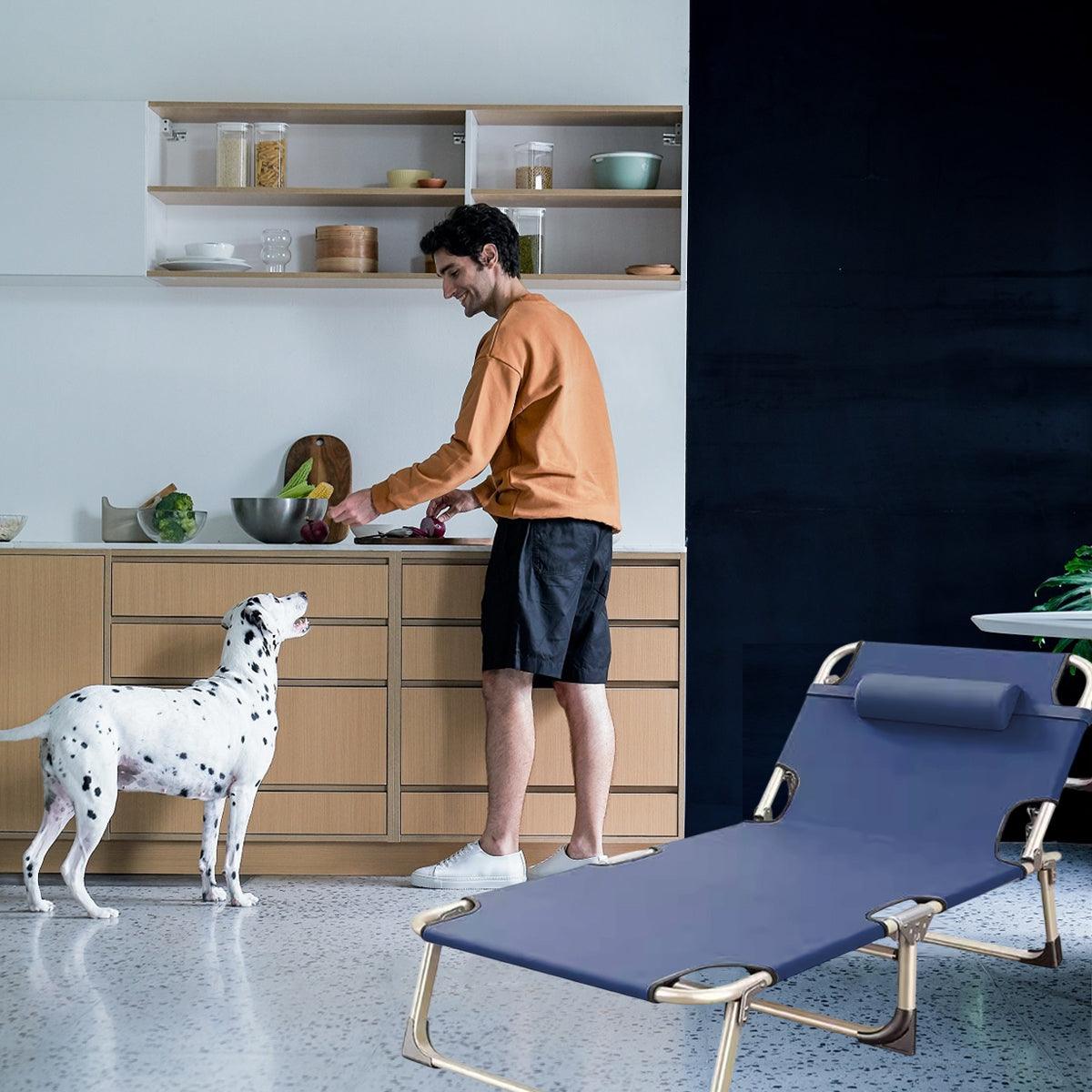 Multifunctional Recliner Folding Bed Lounge Chair for Lunch Break Relaxation V528-FOLDING-BED-75CM-659070