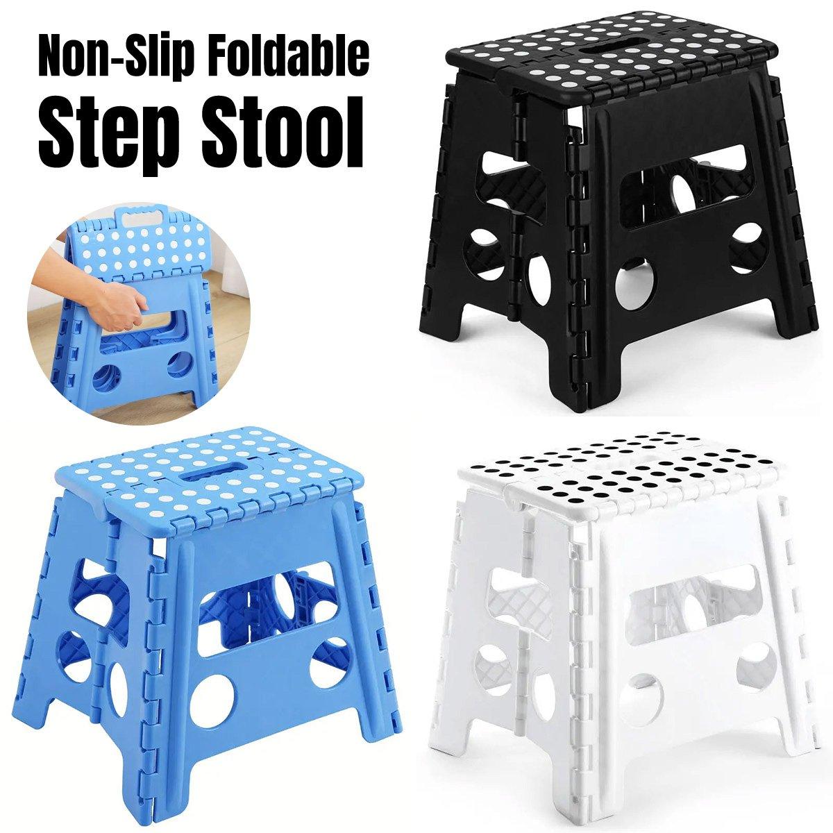 Portable Folding Plastic Stool Lightweight Collapsible Chair for Outdoor Travel - Blue V528-FOLDING-BLUE-250266
