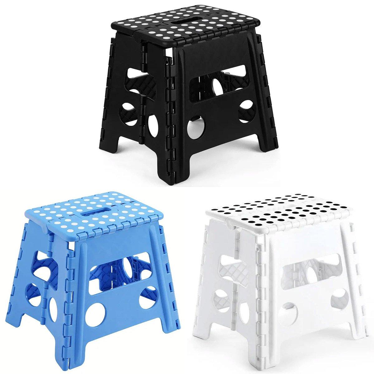 Portable Folding Plastic Stool Lightweight Collapsible Chair for Outdoor Travel - Blue V528-FOLDING-BLUE-250266