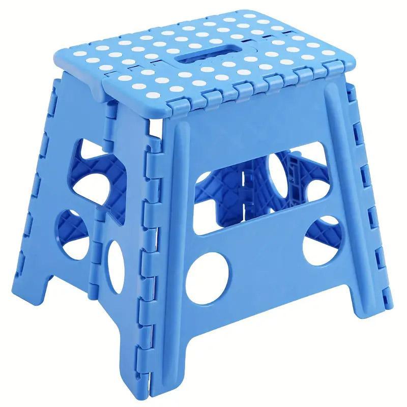 Portable Folding Plastic Stool Lightweight Collapsible Chair for Outdoor Travel - Blue V528-FOLDING-BLUE-250266