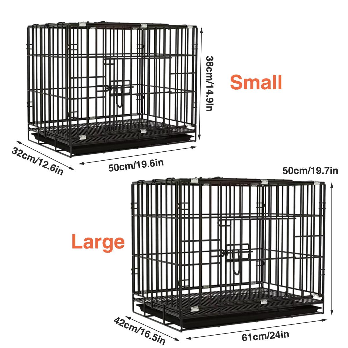 Metal Dog Crate Pet Cage with Divider for Puppies Cats Kennel Indoor Pet House - Small-Blue V528-FOLDING-CAGE-BLUE-500X-131358