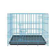 Metal Dog Crate Pet Cage with Divider for Puppies Cats Kennel Indoor Pet House - Small-Blue