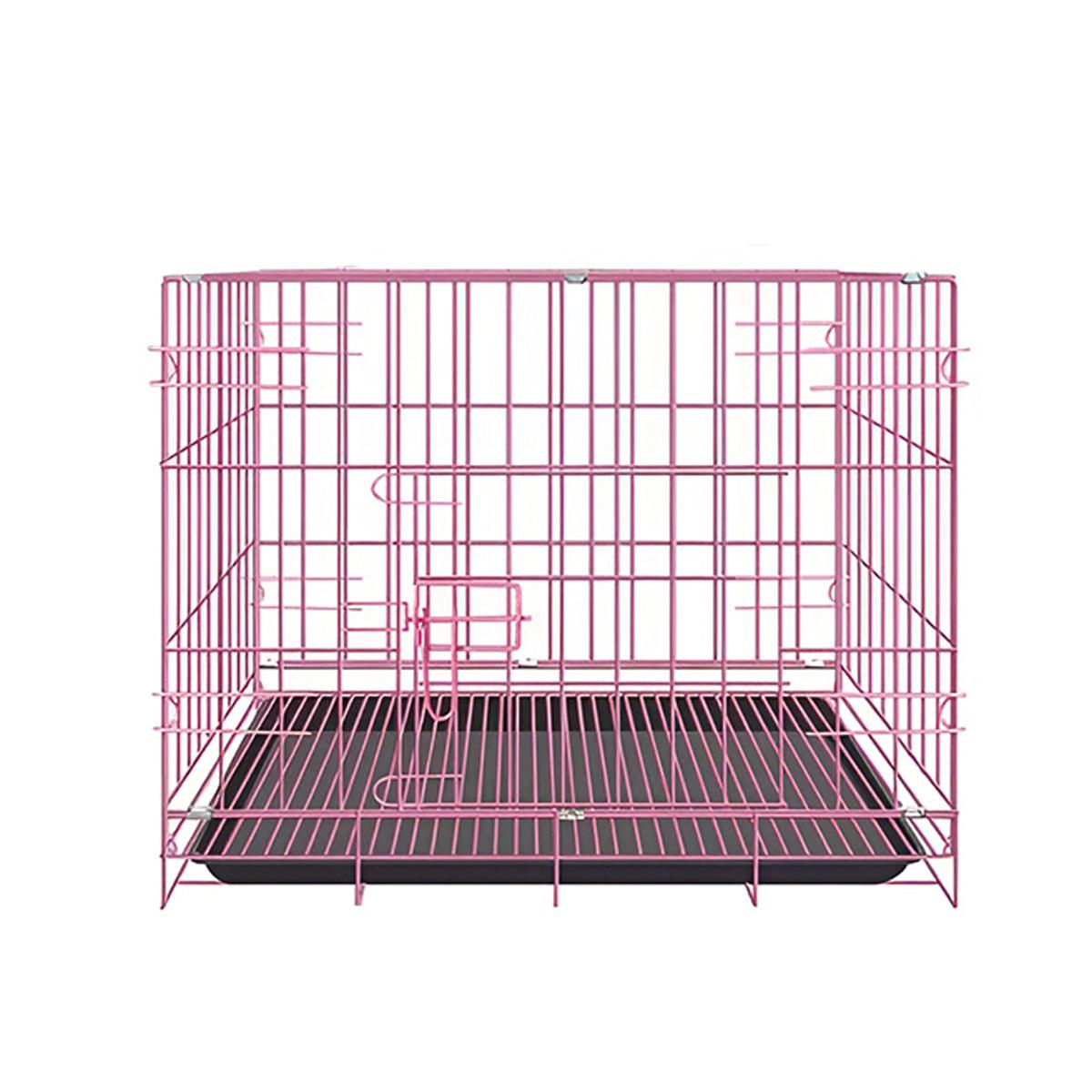 Metal Dog Crate Pet Cage with Divider for Puppies Cats Kennel Indoor Pet House - Small-Blue V528-FOLDING-CAGE-BLUE-500X-131358