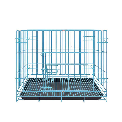 Metal Dog Crate Pet Cage with Divider for Puppies Cats Kennel Indoor Pet House - Large-Blue V528-FOLDING-CAGE-BLUE-600A-318856