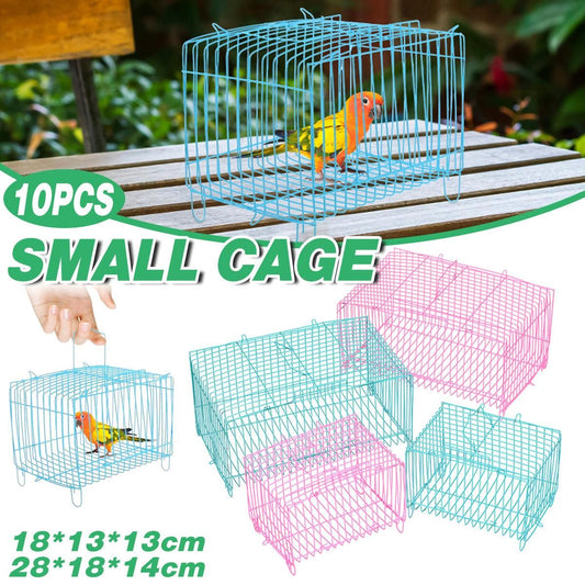 Small Bird Transport Collapsible Cage Travel Pet Carrier Portable Folding Cage - L V528-FOLDING-CAGE-L-10PCS-730538