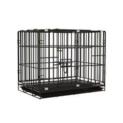 Metal Dog Crate Pet Cage with Divider for Puppies Cats Kennel Indoor Pet House - Large-Pink
