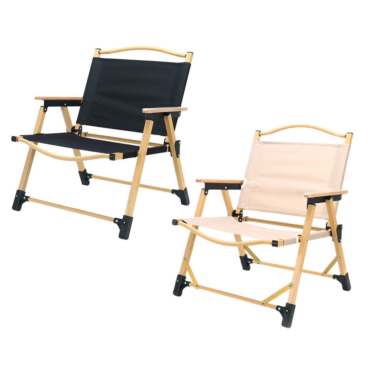 Outdoor Folding Chair Portable Camping Seat Compact Foldable Chair for Picnic - Black V528-FOLDING-CHAIR-BLACK-L-957382
